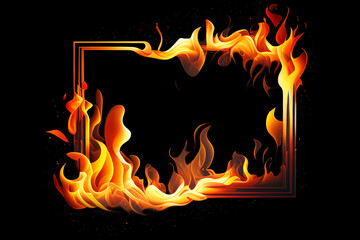 fire frame isolated on black background