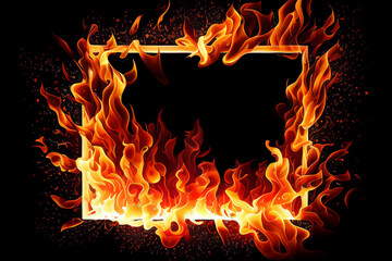fire frame isolated on black background