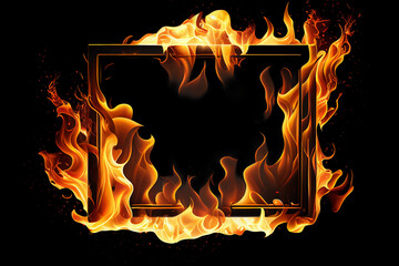 fire frame isolated on black background