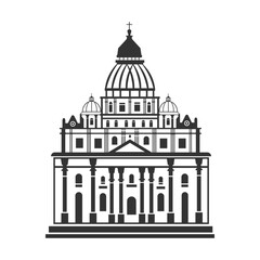 Religion cathedral icon. Catolic church vector ilustration.