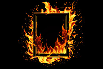 fire frame isolated on black background