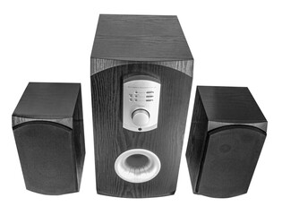 Obraz premium Music concept. Three speakers isolated. png transparent