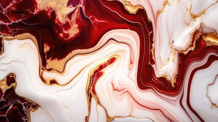 Natural Red and Gold marble texture for skin tile wallpaper luxurious background. Creative Stone ceramic art wall interiors design. Generative AI