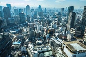 大阪府　梅田スカイビルからの眺め（大阪駅方面）
