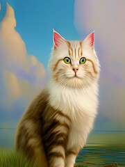 Ragamuffin Cat Portrait, Generative AI