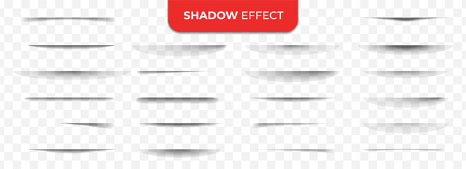 Set of transparent shadow effect. Realistic shadow effect design