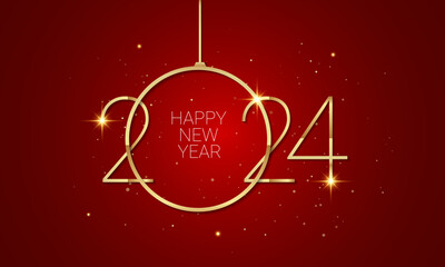 2024 Happy New Year Background Design.