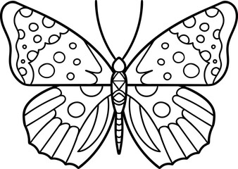 Butterfly line art illustration. Vector illustration. Coloring.
