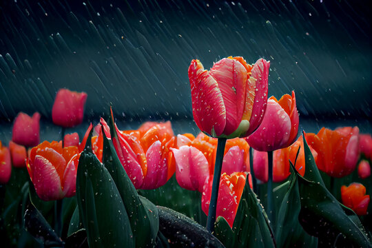 Raint day at Tulip's field