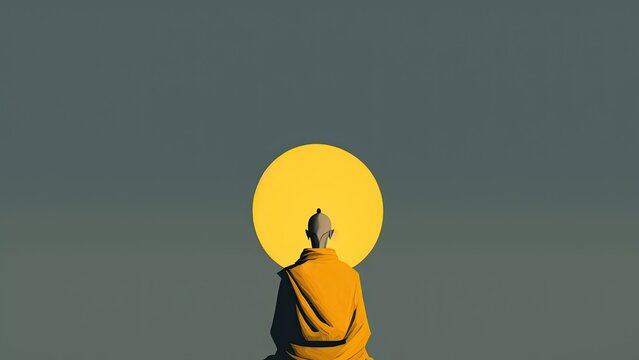 Minimalistic design of peace and meditation, being calm and collected