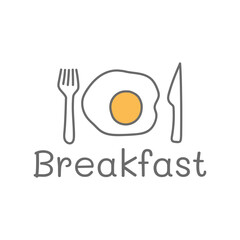 Breakfast logo icon. Healthy Breakfast vector logo design. fresh and tasty breakfast logo. Egg breakfast design