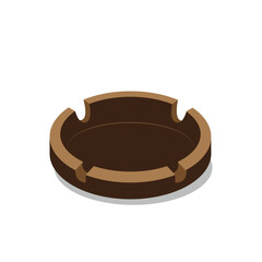 Vector illustration of ceramic ashtray for smokers. Vector ashtray sign.