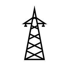 Radio tower icon. Communication tower of mobile radio base station. Vector.