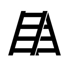 Stepladder silhouette icon. Tool for working at high places. Vector.