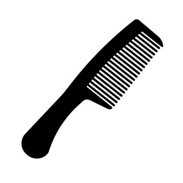 recommend clip art: Simple comb silhouette icon. Hair brush. Hair set. Vector.