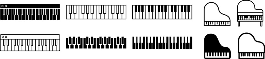 Fototapeta premium Piano icon vector. Music illustration sign. Octave symbol or logo.