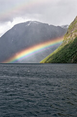 Beautyful rainbows over Geiranger Fjord - Norway