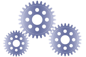 Abstract vector background with a set of gears in motion of different sizes. The concept of organization and joint work for success	