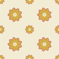 Obraz premium Seamless flower pattern vector floral shape doodle plant abstract texture background illustration for digital paper and print materials
