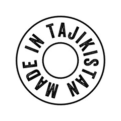 Made in Tajikistan text emblem stamp, concept background
