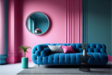 Interior design of a living room with Camaleonda sofa | Interior décor | Generative Ai | Minimalist style