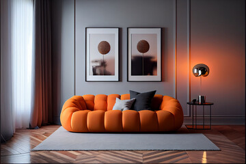 Interior design of a living room with Camaleonda sofa | Interior décor | Generative Ai | Minimalist style
