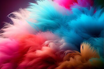 colorful fluffy fur background, cosy surface, generative ai