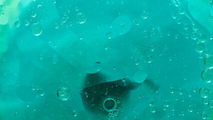 Abstract Green water bubbles background