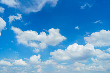 beautiful airatmosphere bright blue sky background abstract clear texture with white clouds.