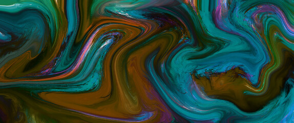 Abstract marble background with many colors, psychedelic texture made with mixed paint, motion flow of watercolor painting, creative wallpaper for print