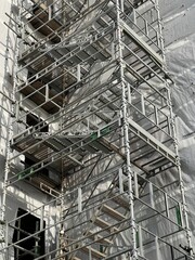 scaffolding stairs on a construction site