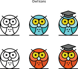 owl icon isolated on white background. owl icon trendy and modern owl symbol for logo, web, app, UI. owl icon simple sign. icon flat vector illustration for graphic and website