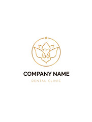 
logo on the theme of dental clinic in a minimalist style.