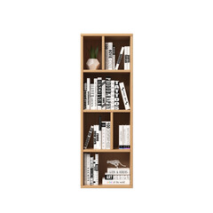 Bookshelves 3d font. Alphabet in the form of book shelves. Mockup font, 3d rendering. Letter I
