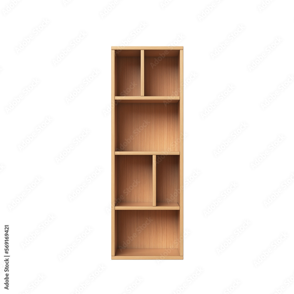 Poster shelf font 3d rendering letter i