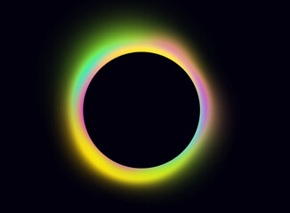 Illustration of a circle with light, color eclipe, sun, for logo or branding showcasing