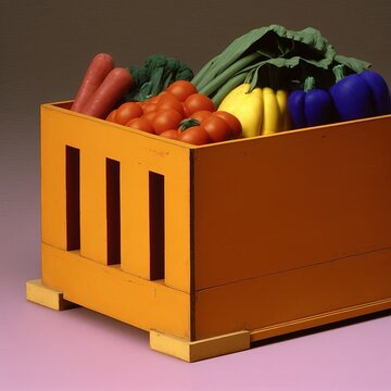 closeup of a vegetable crate designed by luis barragan and donald juddhd