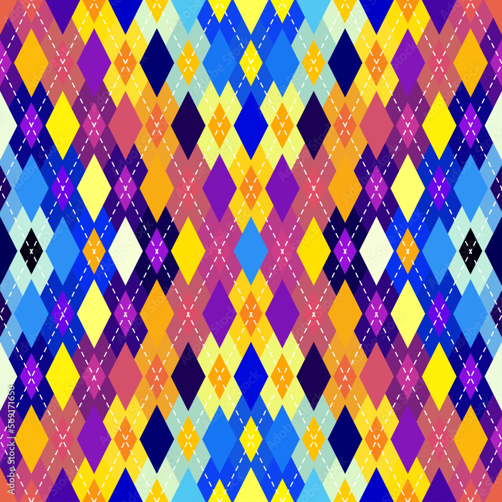 Poster Argyle seamless vector pattern background. Pattern of a rhombuses.