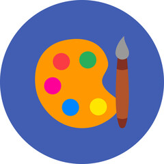 Color Palette Multicolor Circle Flat Icon
