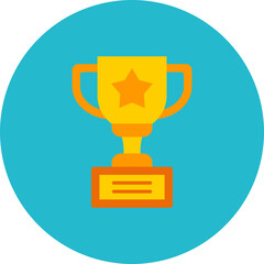 Award Multicolor Circle Flat Icon