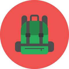 Bagpack Multicolor Circle Flat Icon