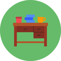 Table Multicolor Circle Flat Icon