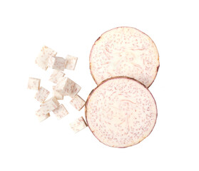 Taro Sliced isolated on transparent png