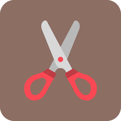 Scissor Multicolor Round Corner Flat Icon