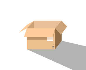 vector design of a cardboard box on a white background