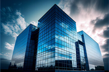 Facade of a modern office building.