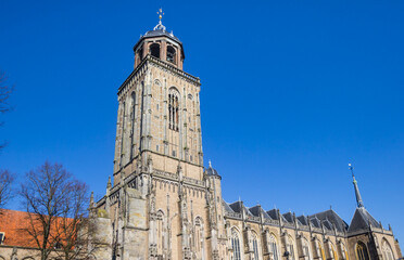 Fototapeta na wymiar Tower of the historic Lebuinus church in Deventer, Netherlands