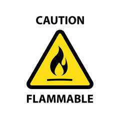 Warning sign of flammable product. illustration on white background for design