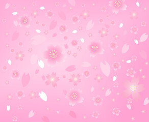 Sakura flower theme on violet background