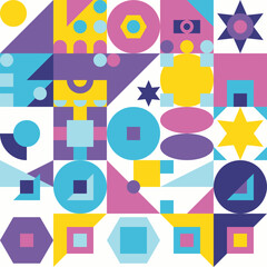 mid-century modern geometric colorful pattern